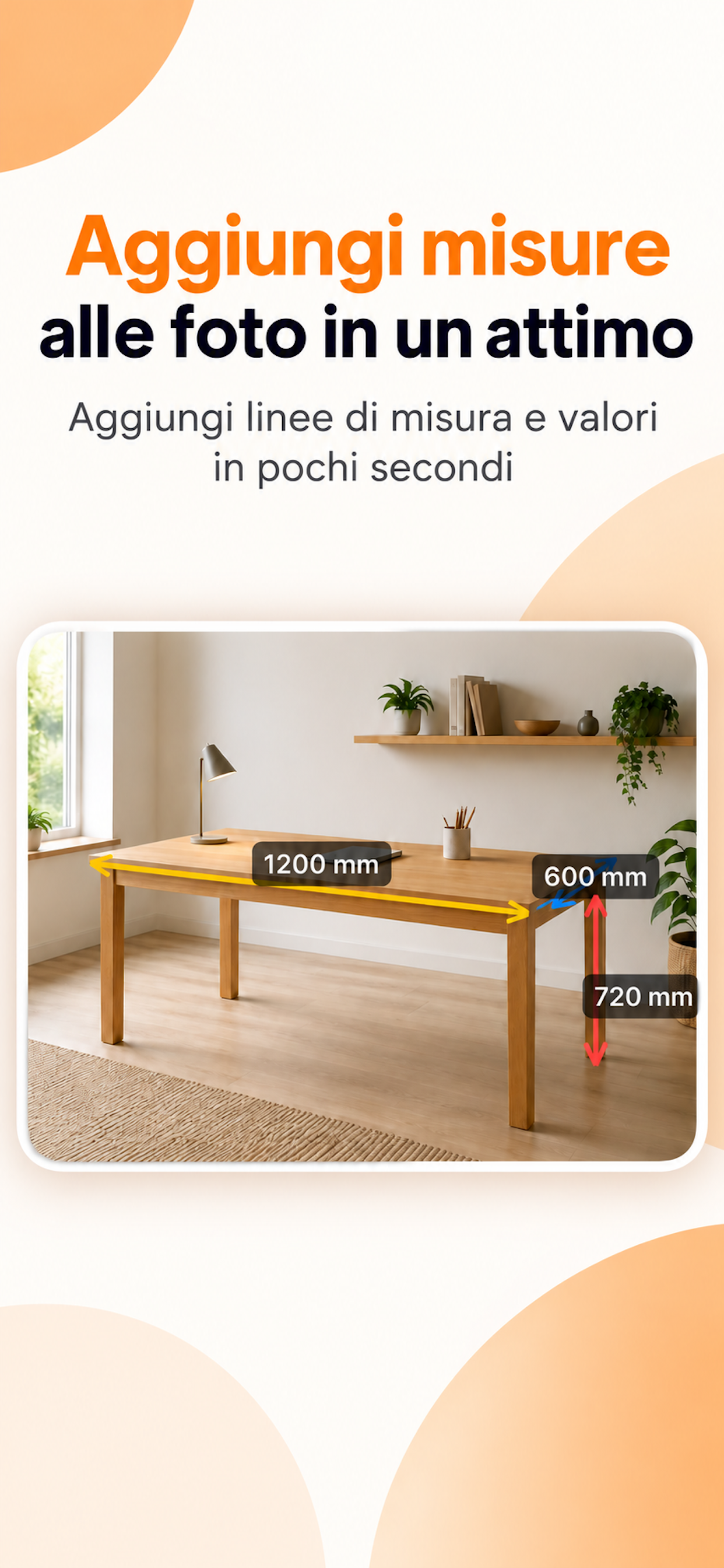 Esempio Dim Note con misure aggiunte a una foto